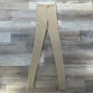Wood Wood Merino Wool Ribbed Knit Leggings Beige Lounge Pants Minimalist XS
